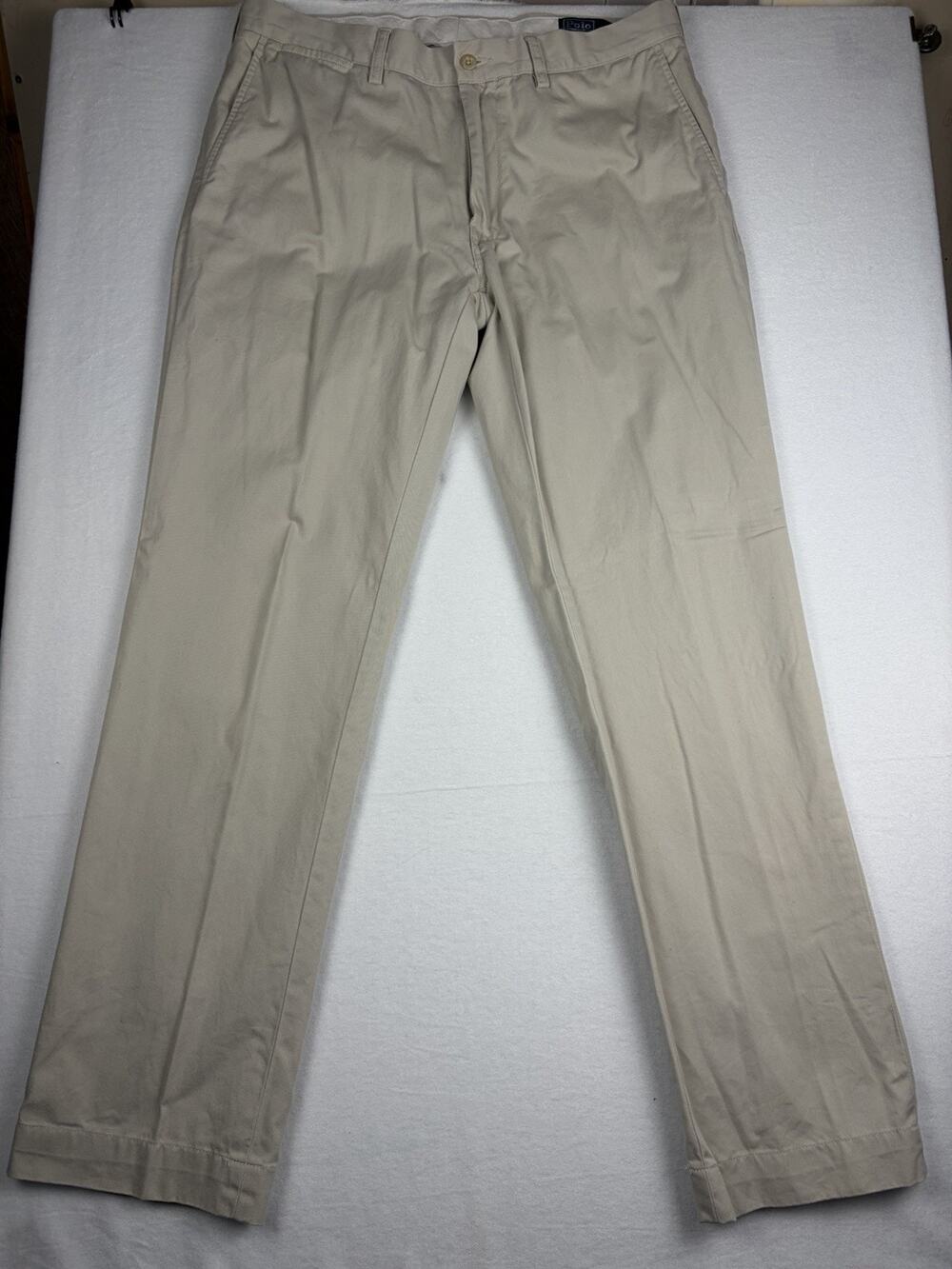 Polo Ralph Lauren Chino Pants Men’s 36x34 Beige Khaki Classic Fit Flat Front